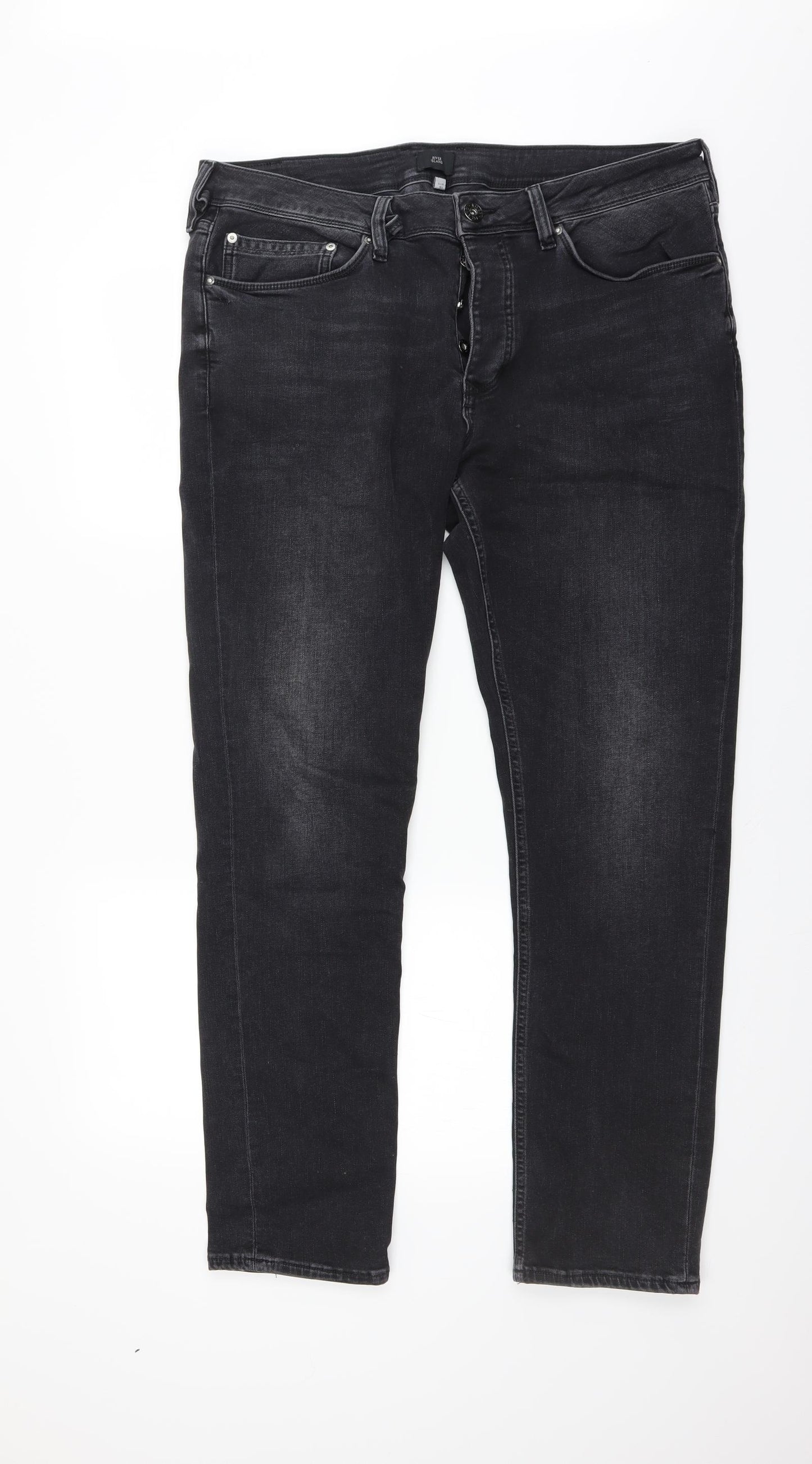 River Island Mens Black   Straight Jeans Size 36 L31 in