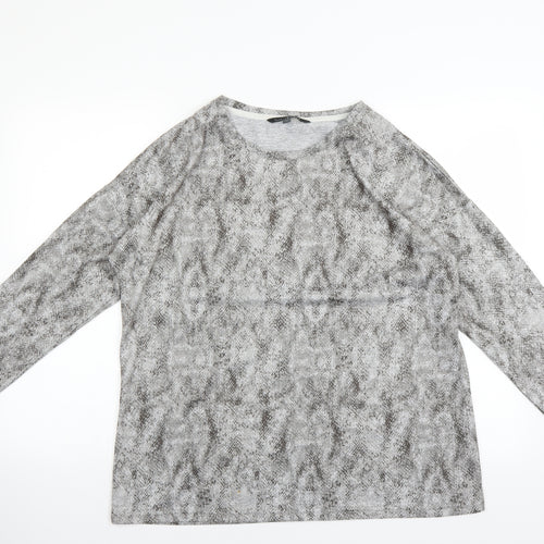Love Leisure Womens Grey Animal Print  Pullover Jumper Size 14