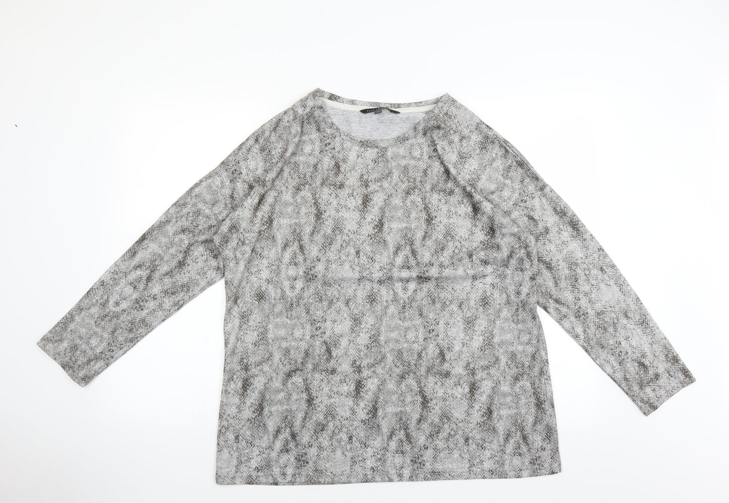 Love Leisure Womens Grey Animal Print  Pullover Jumper Size 14