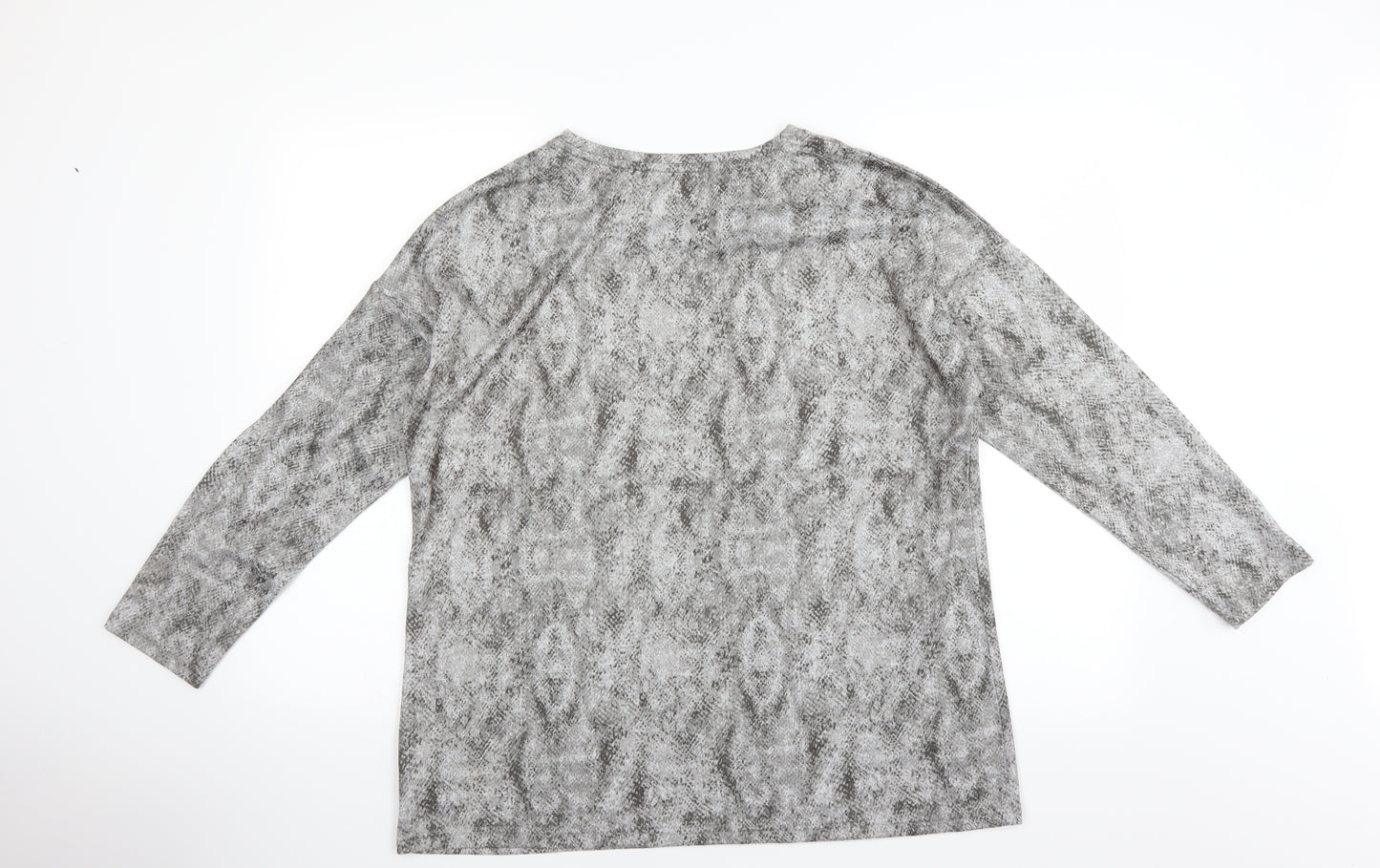 Love Leisure Womens Grey Animal Print  Pullover Jumper Size 14