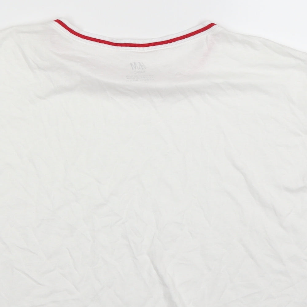 H&M Girls White   Cropped T-Shirt Size 12-13 Years