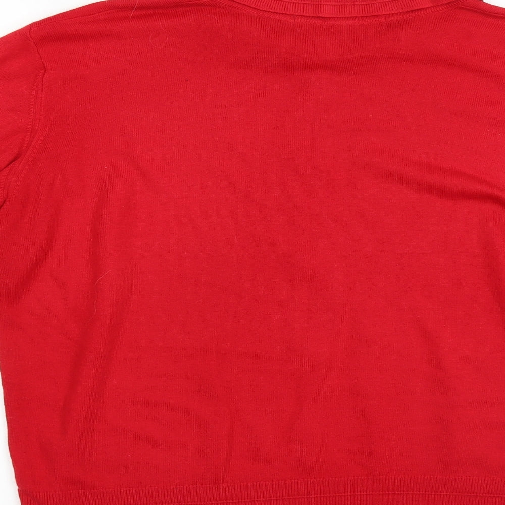 Marks and Spencer Womens Red   Cardigan Jumper Size 16