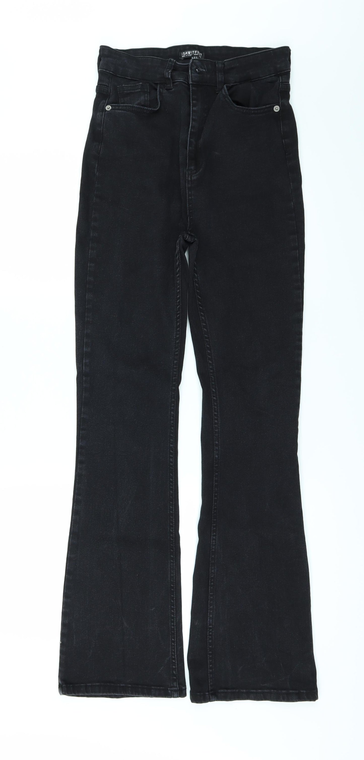 I SAW IT FIRST Womens Black  Denim Flared Jeans Size 8 L30 in