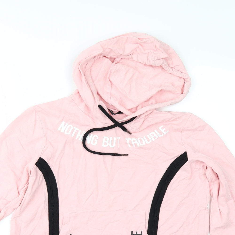 Select Womens Pink   Pullover Hoodie Size 14  - cropped hoodie