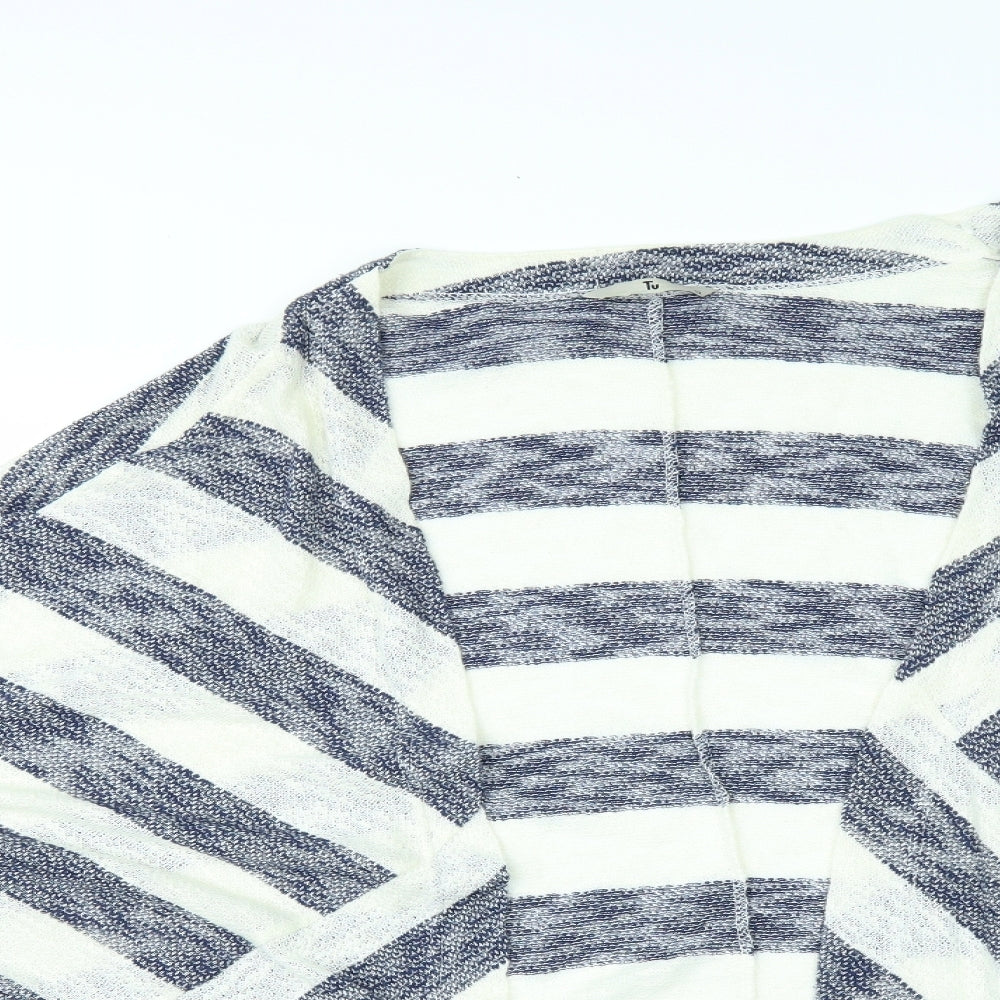 TU Womens Blue Striped  Cardigan Jumper Size 12