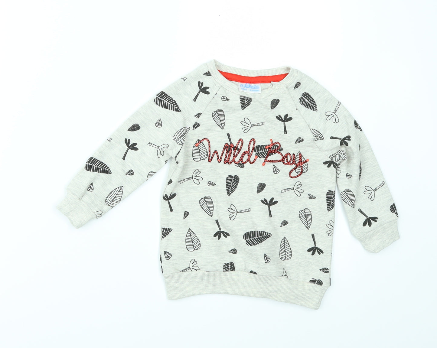 So Cute Boys Grey   Pullover Jumper Size 9-12 Months