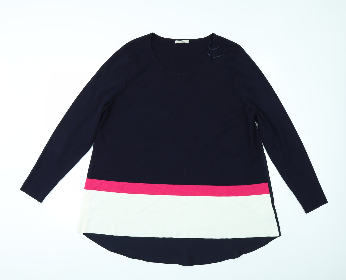 TU Womens Blue Striped  Pullover Jumper Size 22