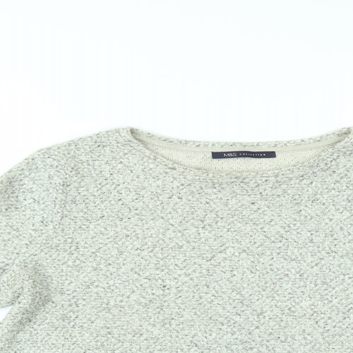 Marks and Spencer Womens Grey   Pullover Jumper Size 2  - flared sleeves