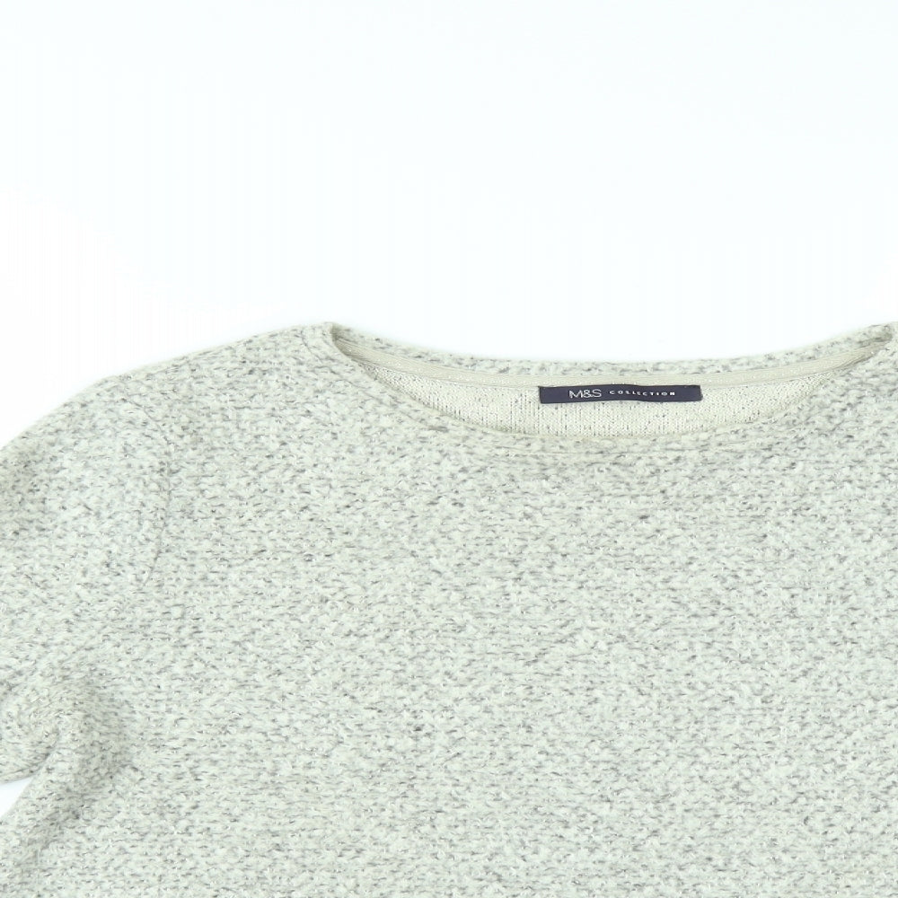 Marks and Spencer Womens Grey   Pullover Jumper Size 2  - flared sleeves