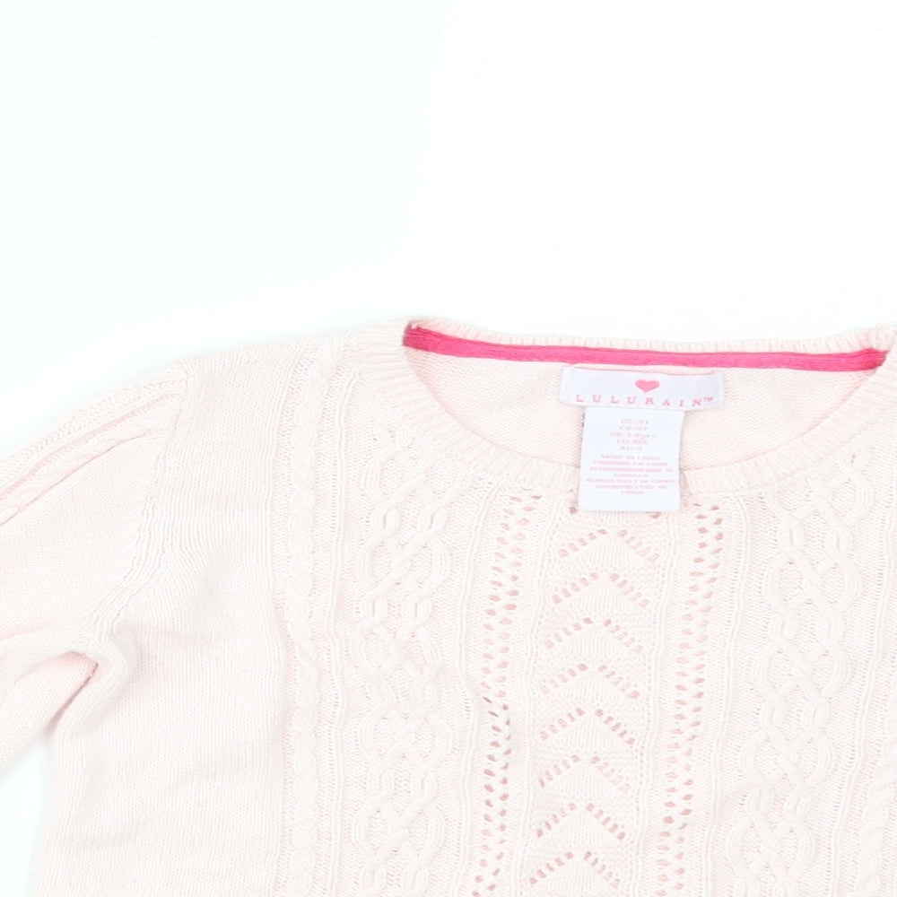 Lulu Rain Girls Pink   Pullover Jumper Size 3-4 Years