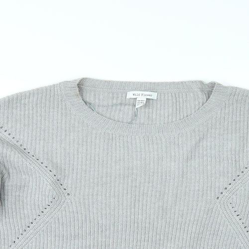 Wild flower Womens Grey   Pullover Jumper Size L  - Sleeve detail