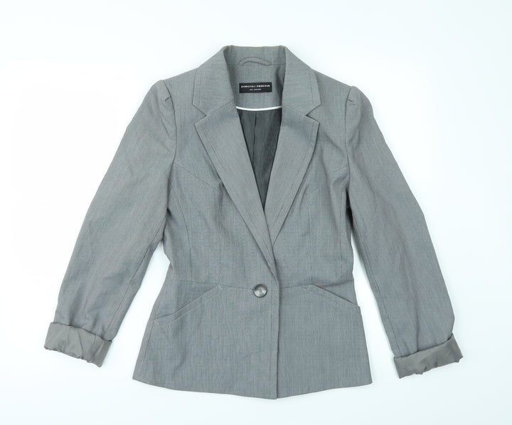 Dorothy Perkins Womens Grey Check Jacket Suit Size 12