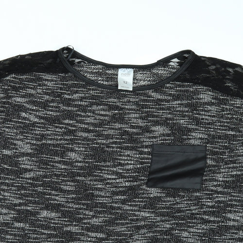 Now Womens Black   Tunic Blouse Size 12