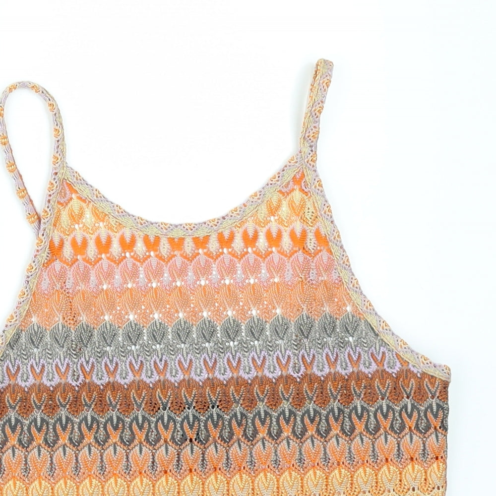 Topshop Womens Orange   Cropped T-Shirt Size 6