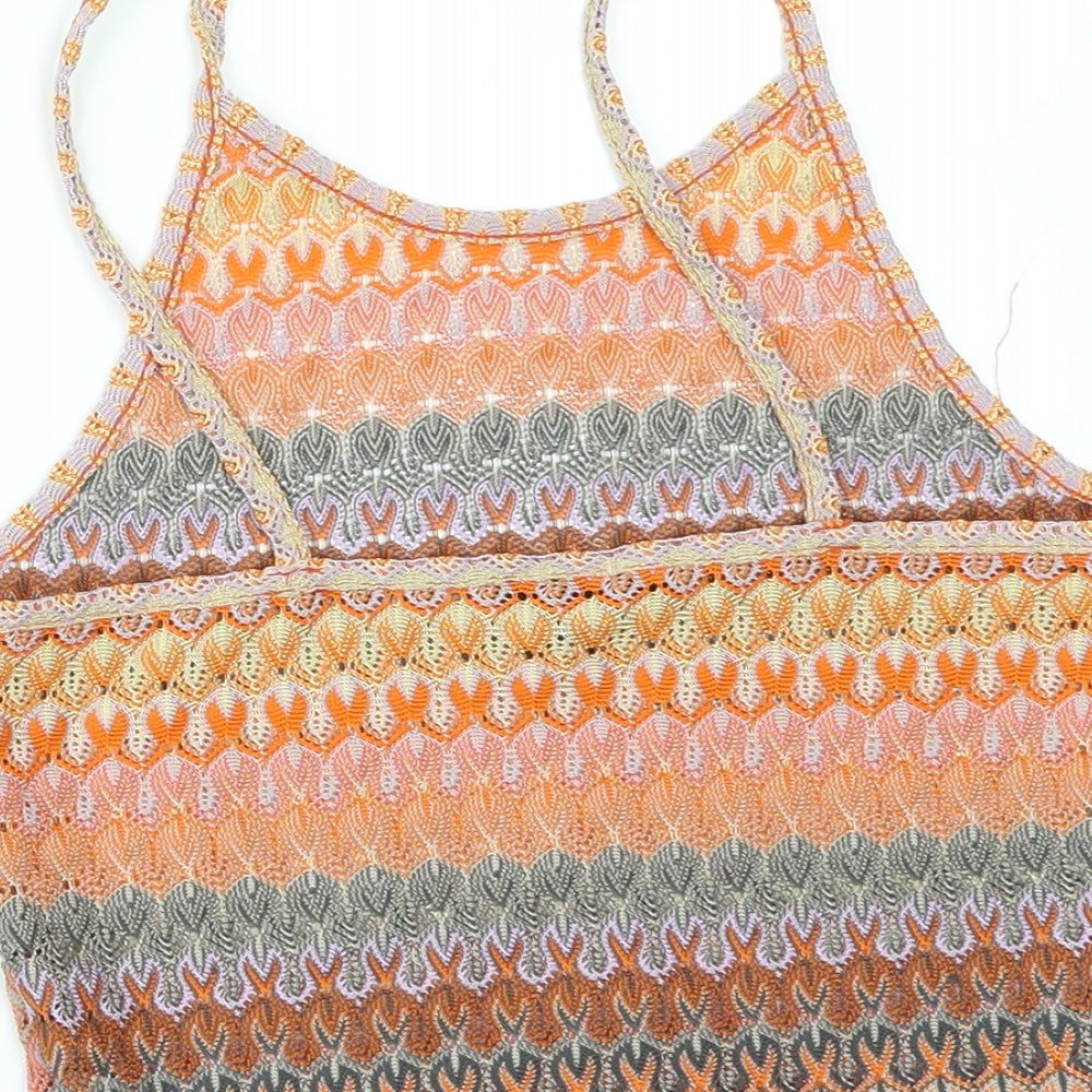 Topshop Womens Orange   Cropped T-Shirt Size 6