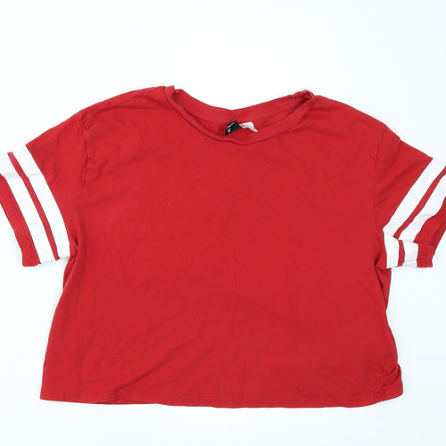 Divided by H&M Womens Red   Cropped T-Shirt Size M