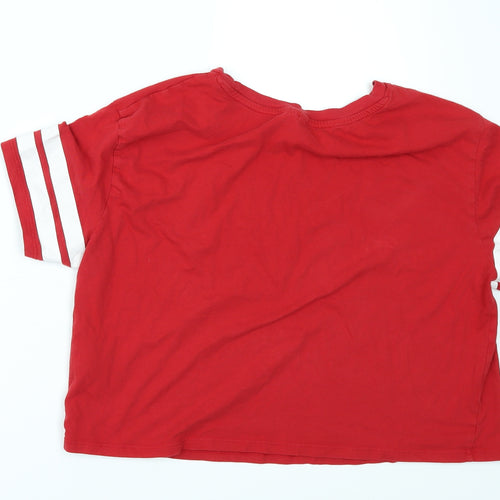 Divided by H&M Womens Red   Cropped T-Shirt Size M