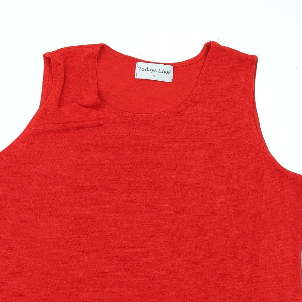 Todays Look Womens Red   Camisole T-Shirt Size XL