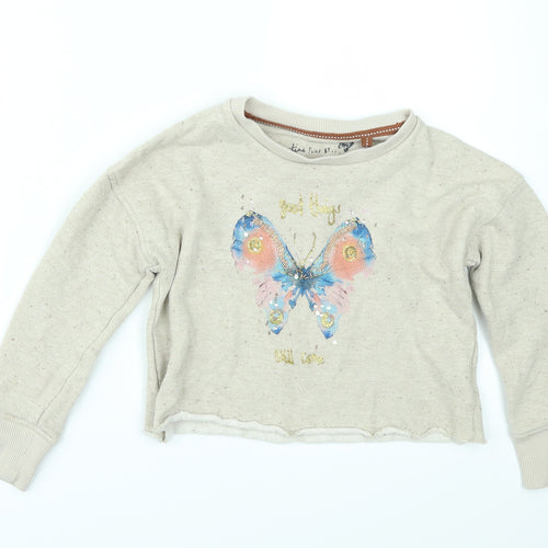 NEXT Girls Beige   Pullover Sweatshirt Size 7 Years