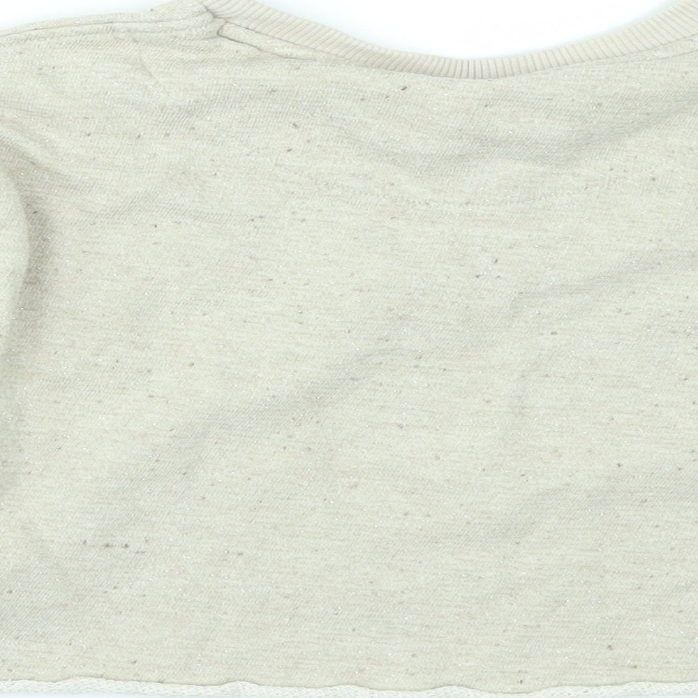 NEXT Girls Beige   Pullover Sweatshirt Size 7 Years