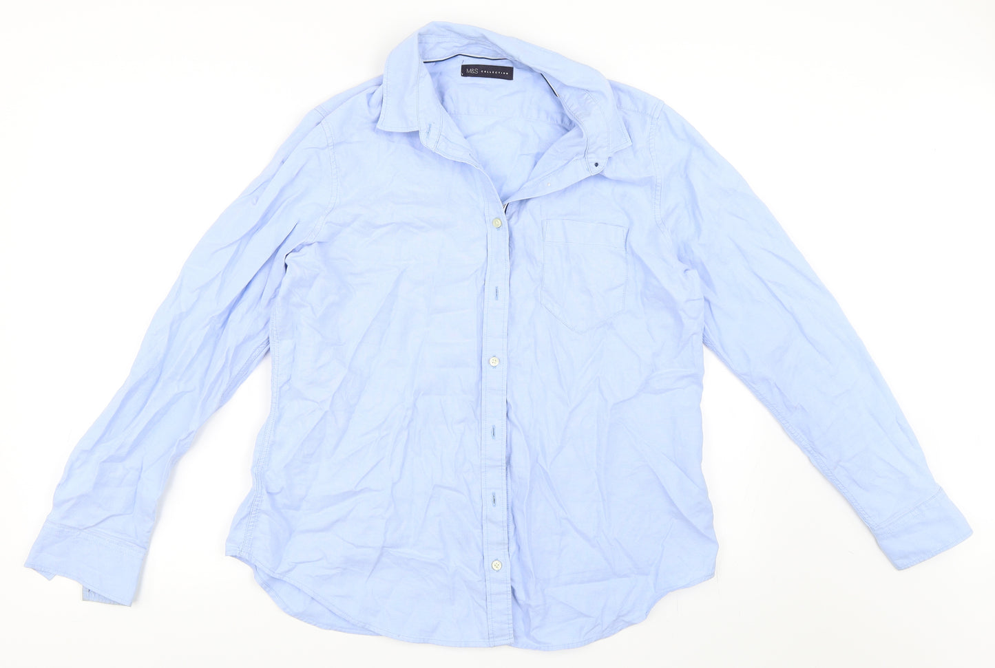 Marks and Spencer Womens Blue   Basic Button-Up Size 16