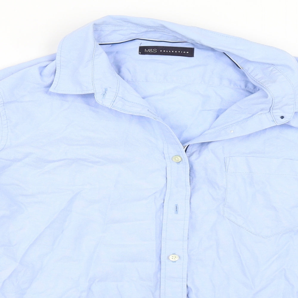 Marks and Spencer Womens Blue   Basic Button-Up Size 16