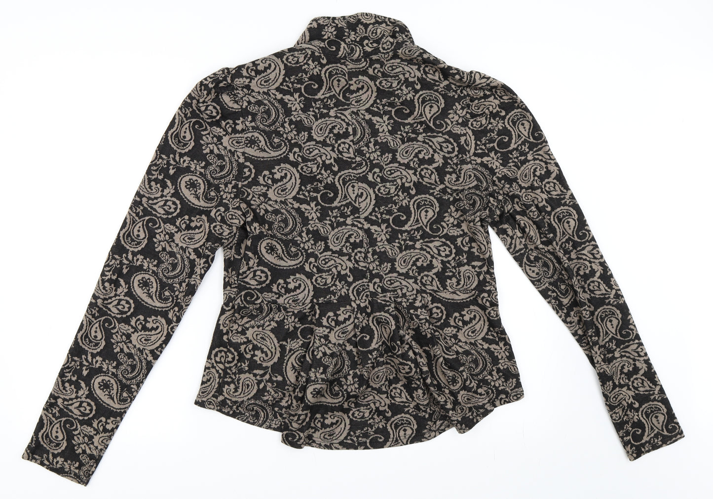 Miss Selfridge Womens Beige Geometric  Cardigan Jumper Size 16