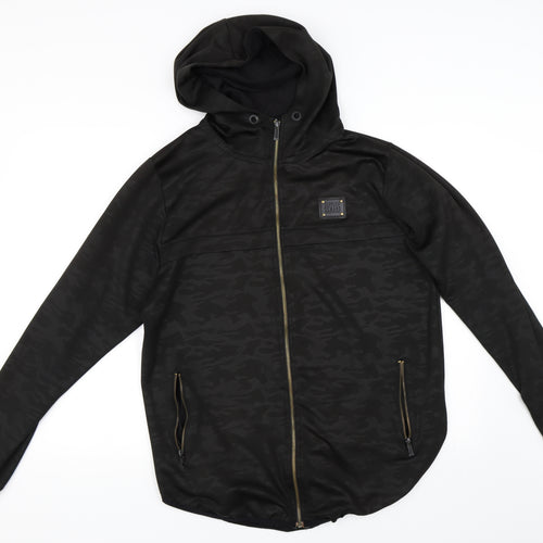 Supply & Demand Co. Mens Black Camouflage  Full Zip Hoodie Size XL