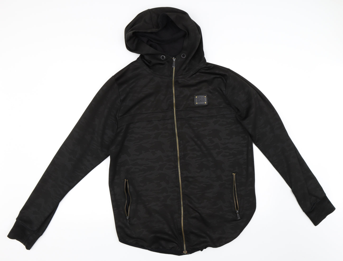 Supply & Demand Co. Mens Black Camouflage  Full Zip Hoodie Size XL