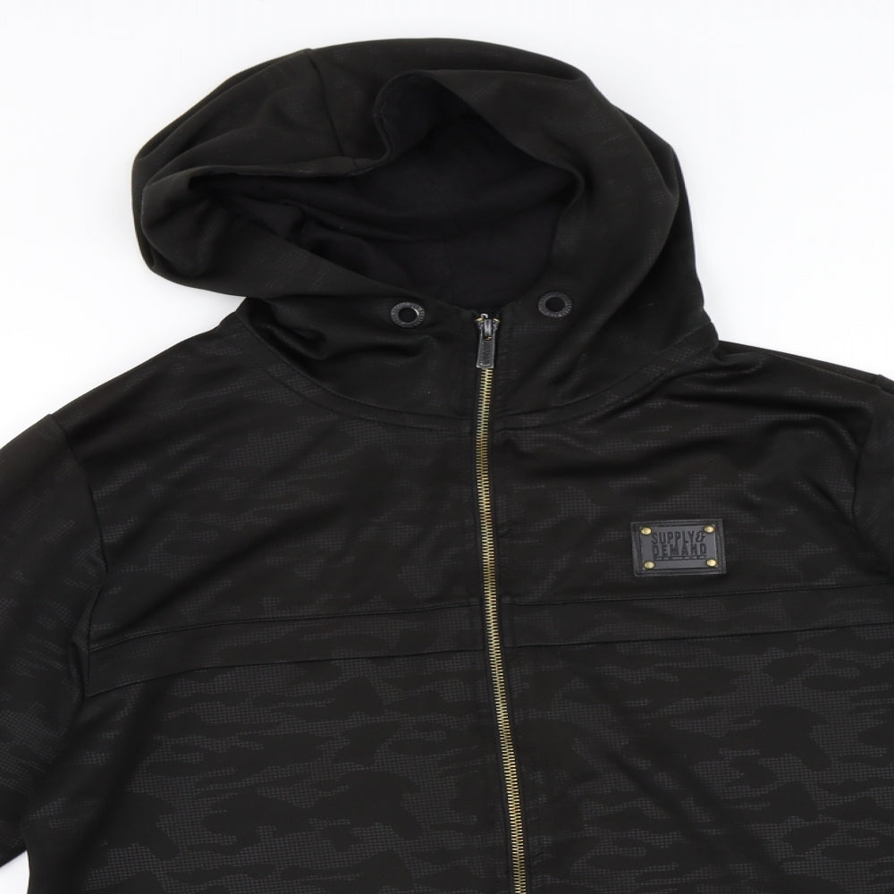 Supply & Demand Co. Mens Black Camouflage  Full Zip Hoodie Size XL