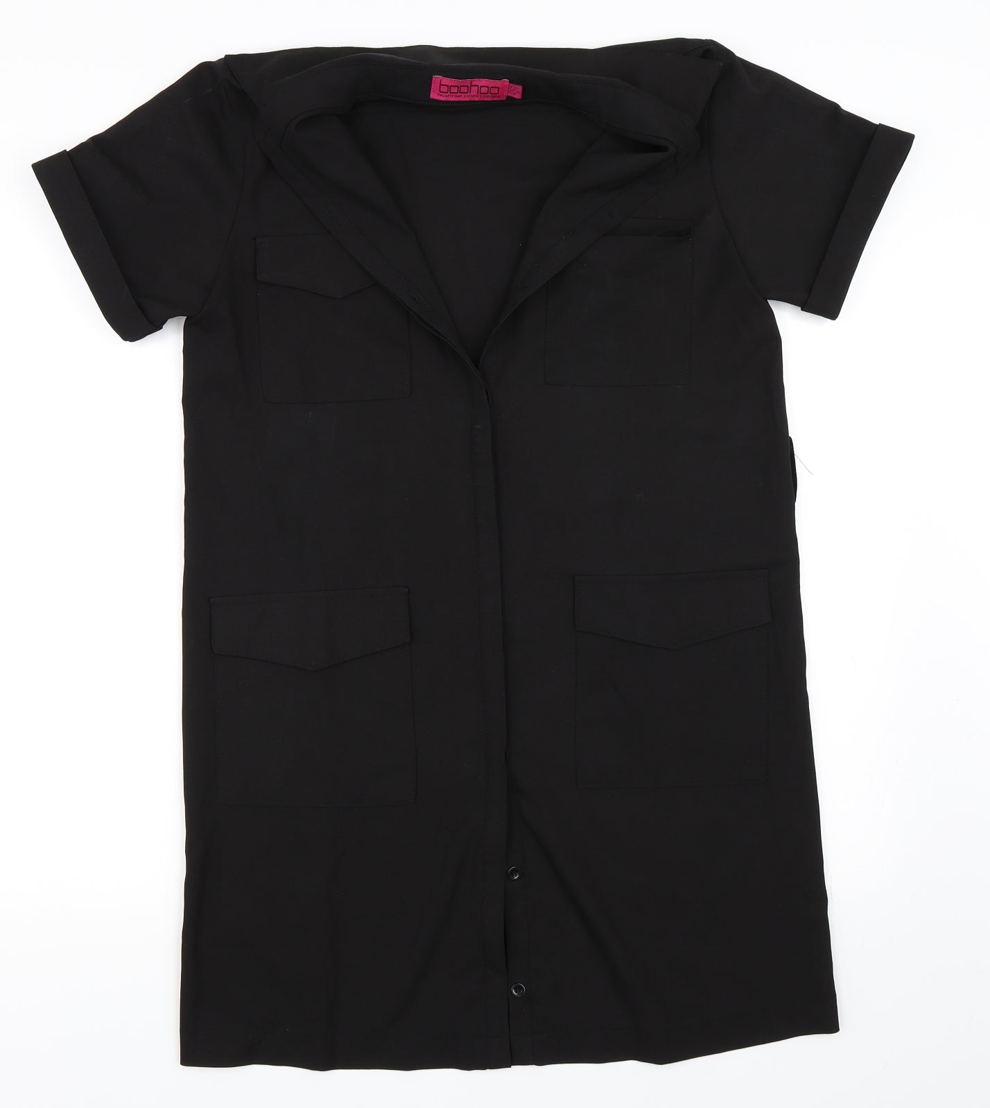 Boohoo Womens Black   Shirt Dress  Size 12