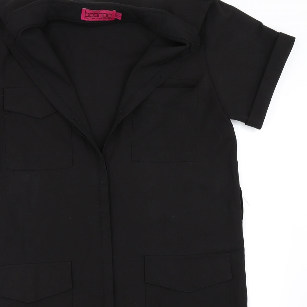 Boohoo Womens Black   Shirt Dress  Size 12