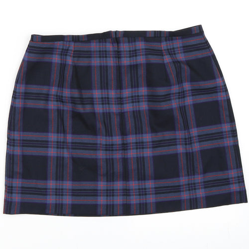 New Look Womens Blue Check  A-Line Skirt Size 12