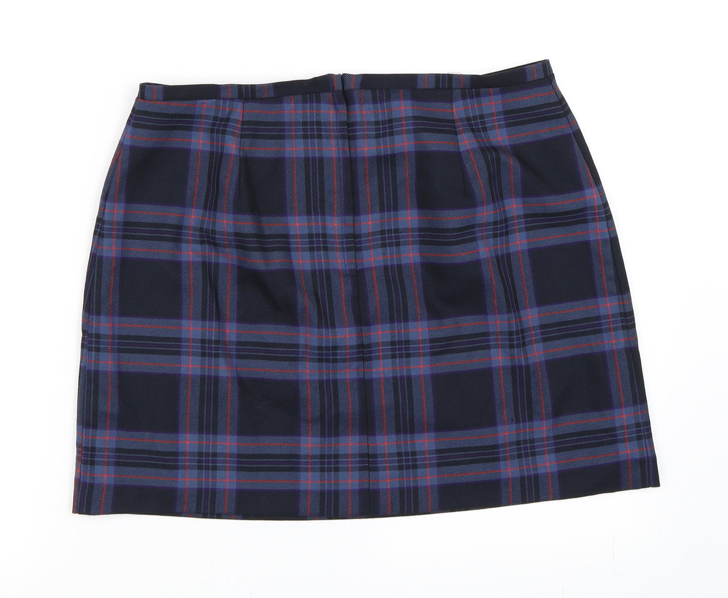 New Look Womens Blue Check  A-Line Skirt Size 12