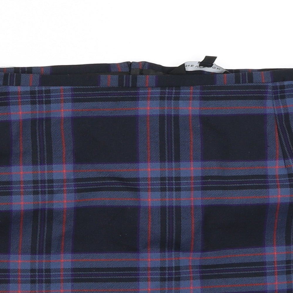 New Look Womens Blue Check  A-Line Skirt Size 12