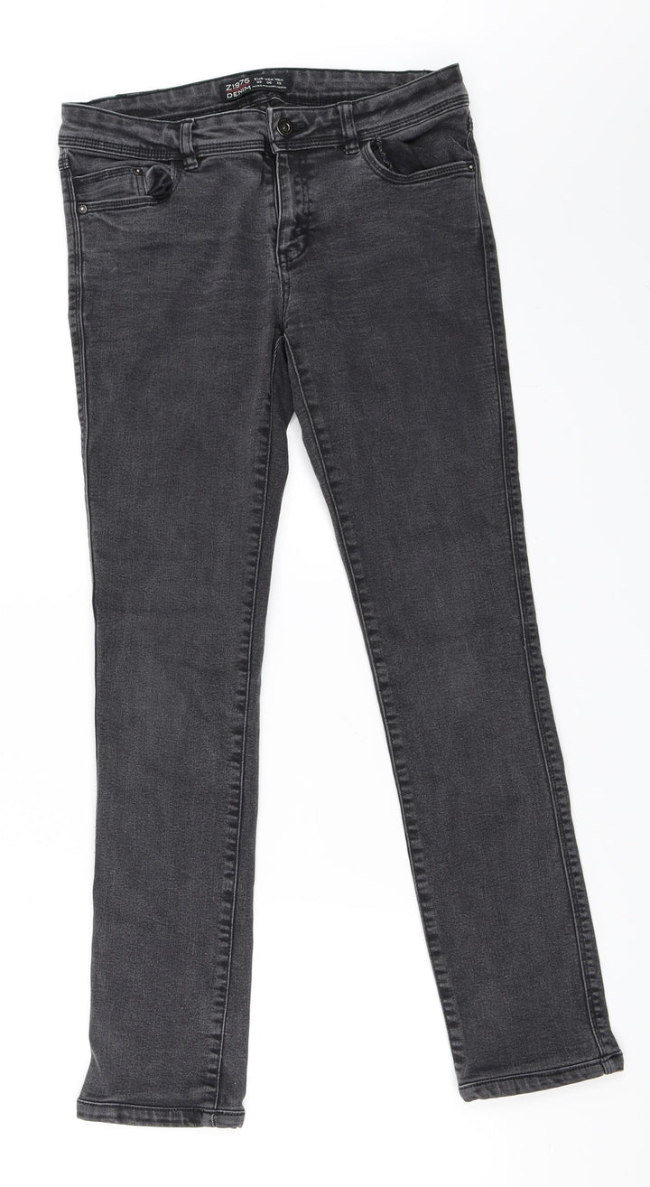 Zara Womens Grey Denim Skinny Jeans Size 38 L28 in