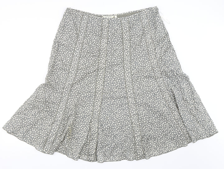 Adini Womens Grey Flare Skirt Size L