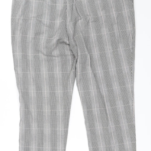 Marks and Spencer Womens Black Houndstooth  Trousers  Size 16 L28 in