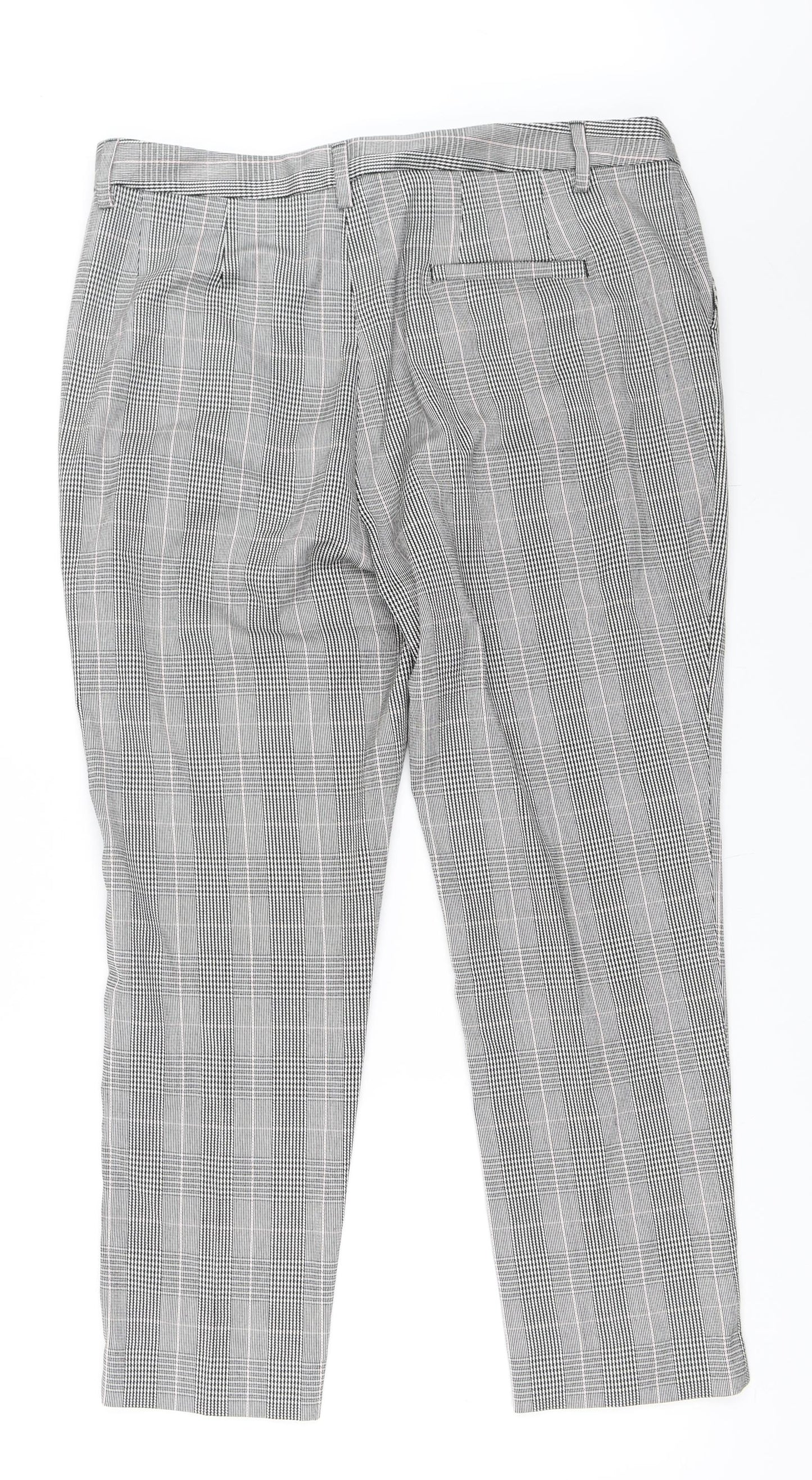 Marks and Spencer Womens Black Houndstooth  Trousers  Size 16 L28 in
