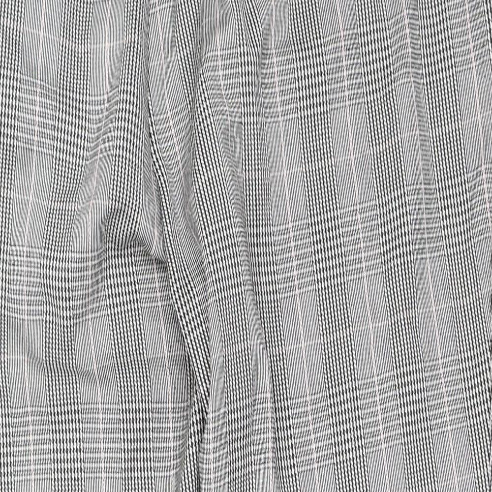 Marks and Spencer Womens Black Houndstooth  Trousers  Size 16 L28 in