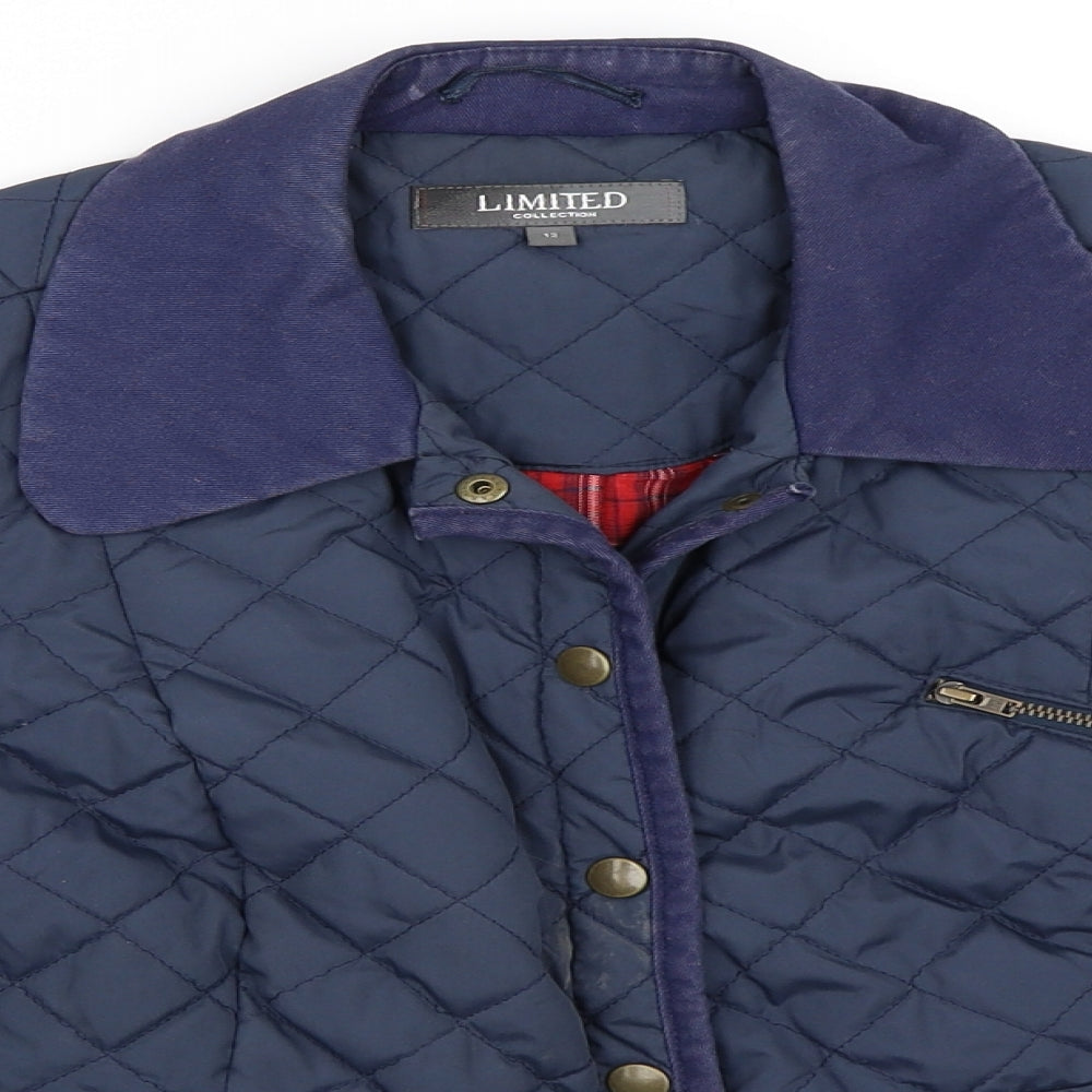 Limited Collection Womens Blue   Quilted Coat Size 12