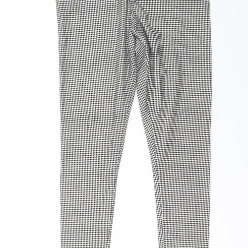 Topshop Womens White Check  Jegging Trousers Size 10 L27 in