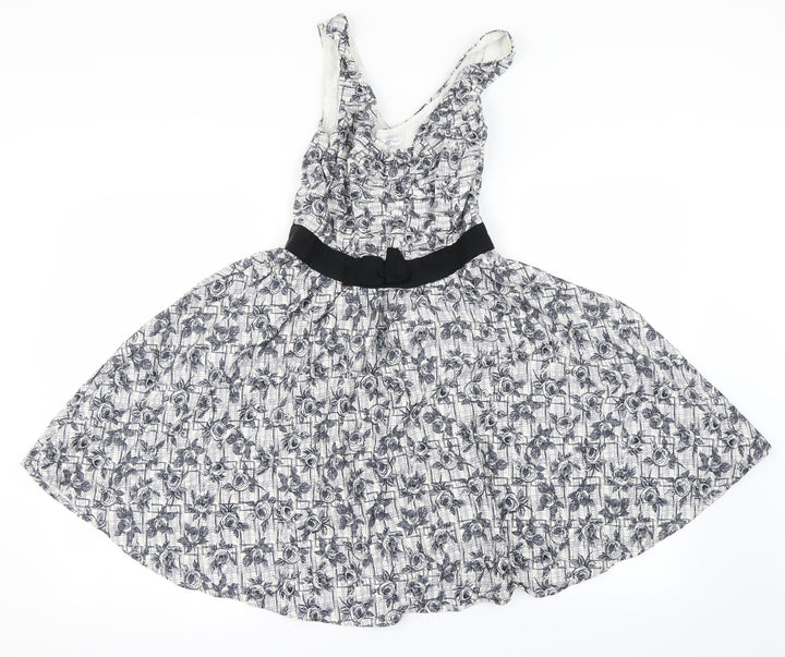 New Look Womens Grey A-Line Size 8