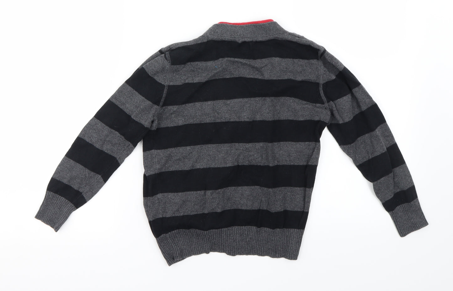 Kickers Boys Green Striped  Cardigan Jumper Size 8-9 Years