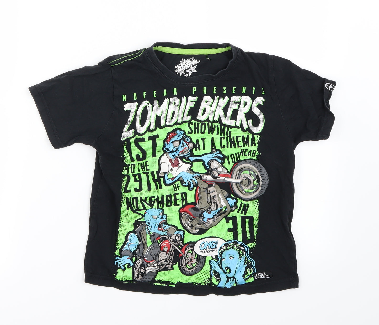 No Fear Boys Black   Basic T-Shirt Size 7-8 Years