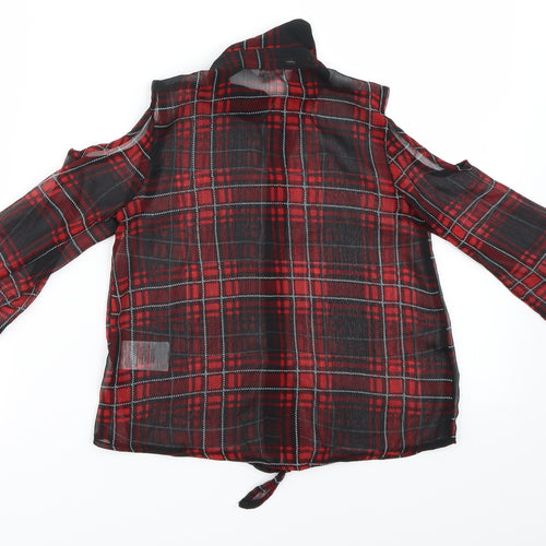 Miss Evie  Girls Black Check  Basic Button-Up Size 9 Years