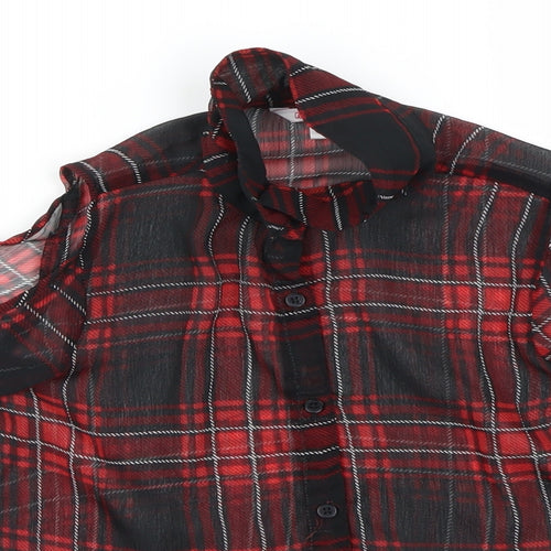 Miss Evie  Girls Black Check  Basic Button-Up Size 9 Years