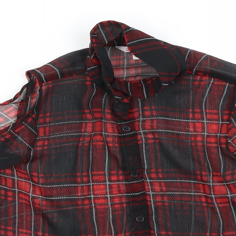 Miss Evie  Girls Black Check  Basic Button-Up Size 9 Years