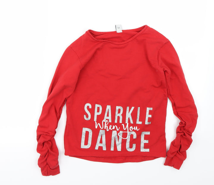 TU Girls Red   Pullover Jumper Size 9 Years