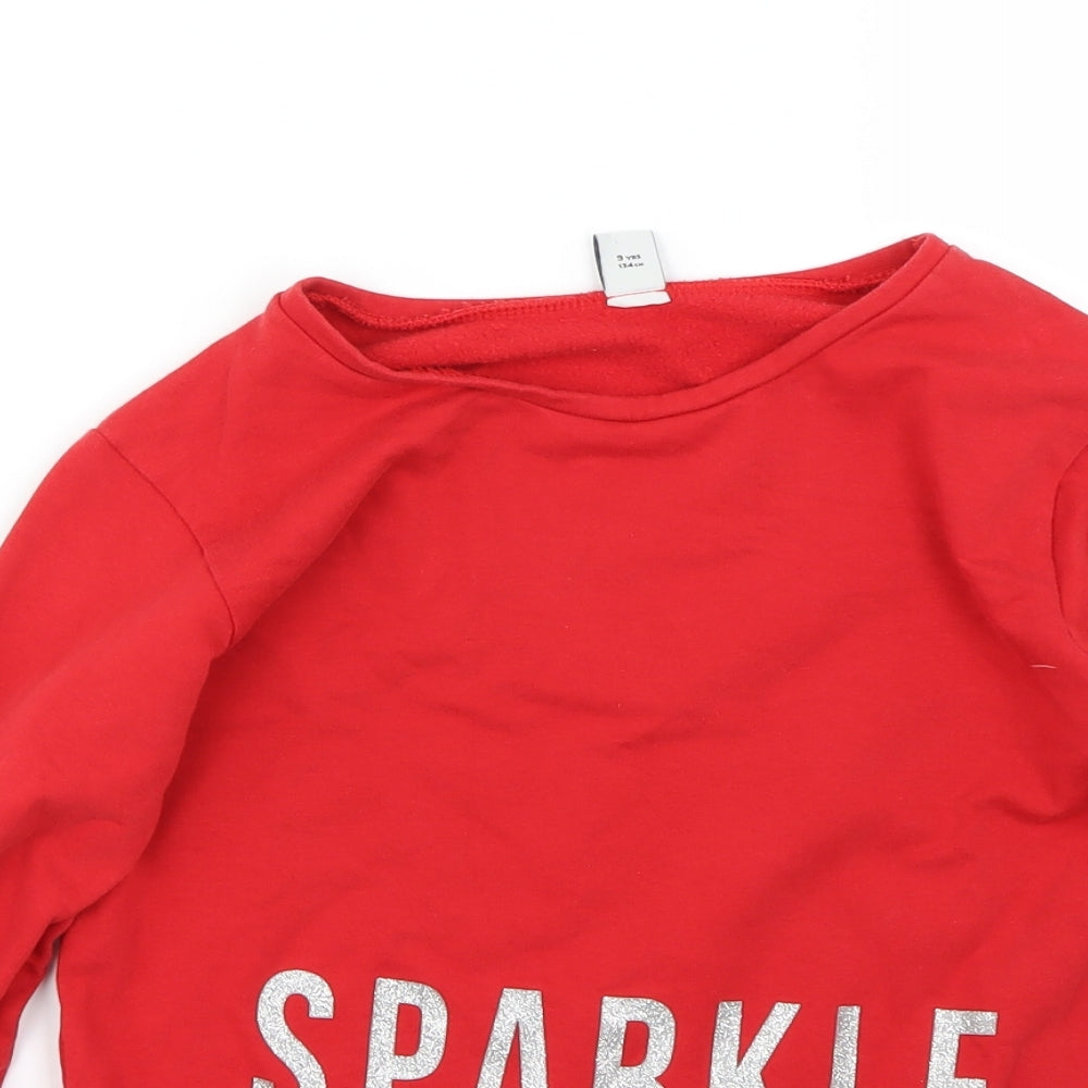 TU Girls Red   Pullover Jumper Size 9 Years